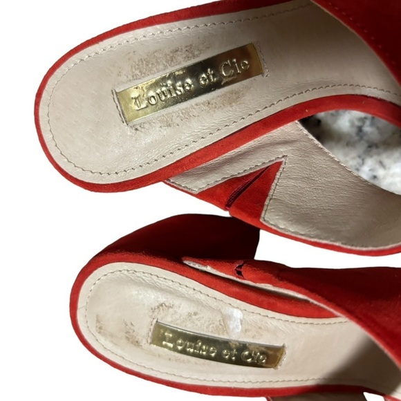 Louise et Cie Lo-Kala Red Suede Leather Heeled Strappy Slide Sandals Size 5 M - Picture 6 of 13